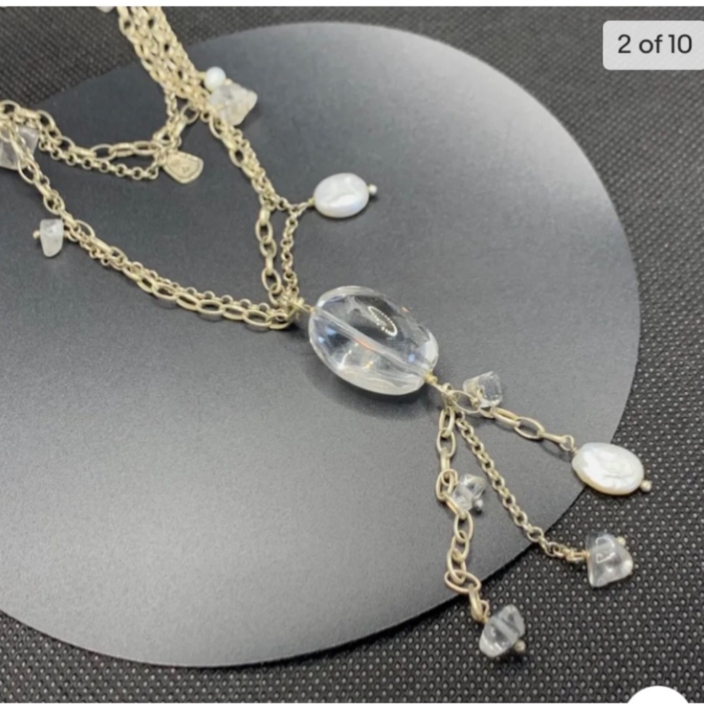 Retired Silpada Sterling Y necklace with coin pearls